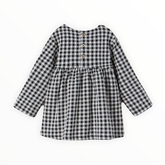 ZARA Kids | Black & White | TEXTURED PLAID DRESS - Picture 2 of 4